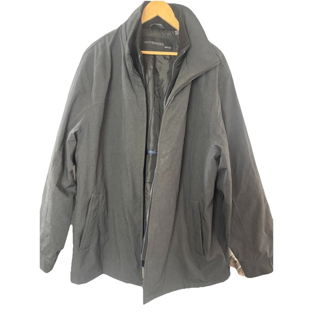 Weatherproof Men's XXL Black Softshell Jacket Coat Quilt Lined Zippers